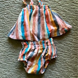 EUC 3-6 month Pink Chicken striped set